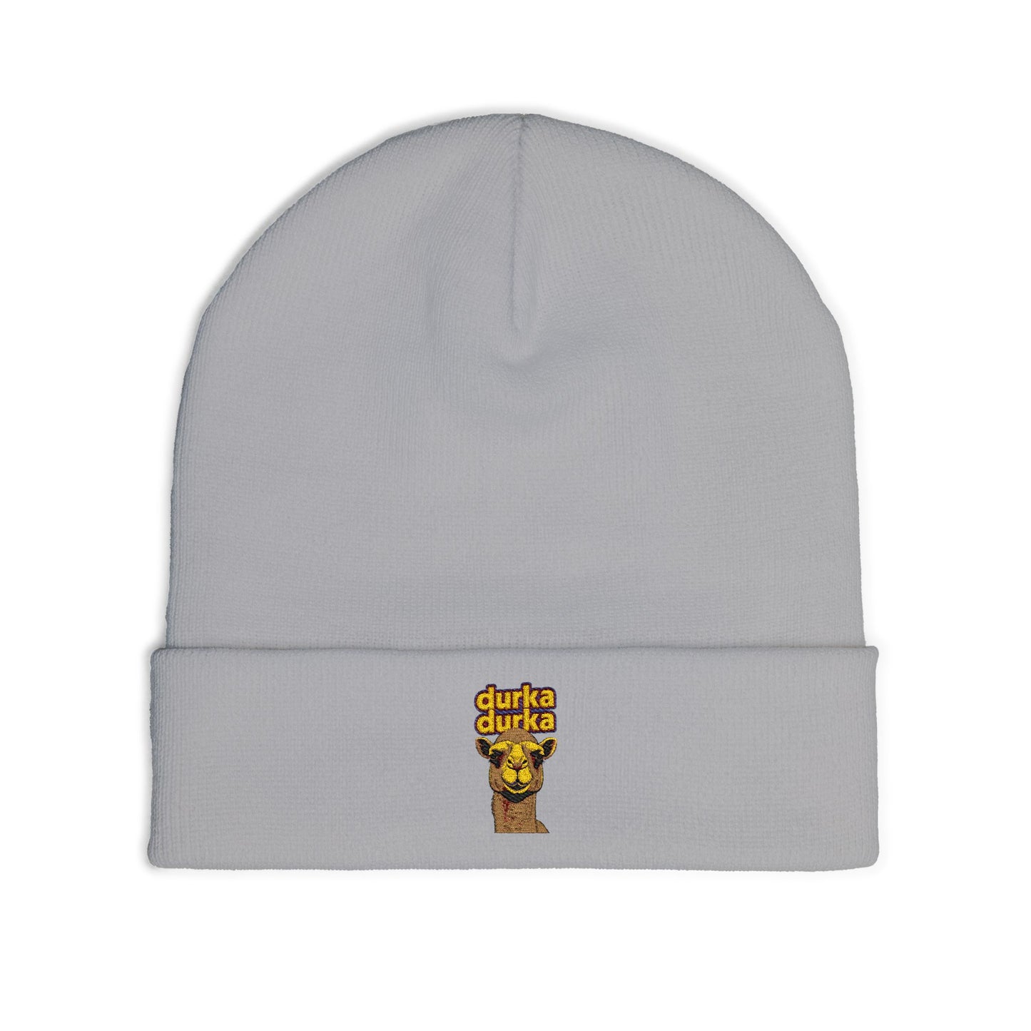 "Durka Durka" Camel Knit Beanie