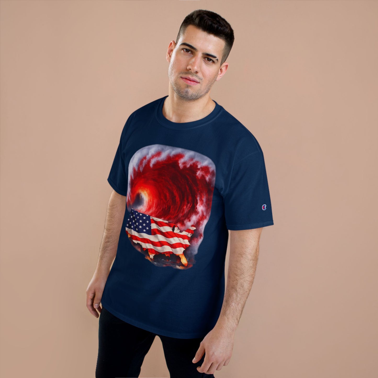 Red Wave USA Champion Brand T-Shirt