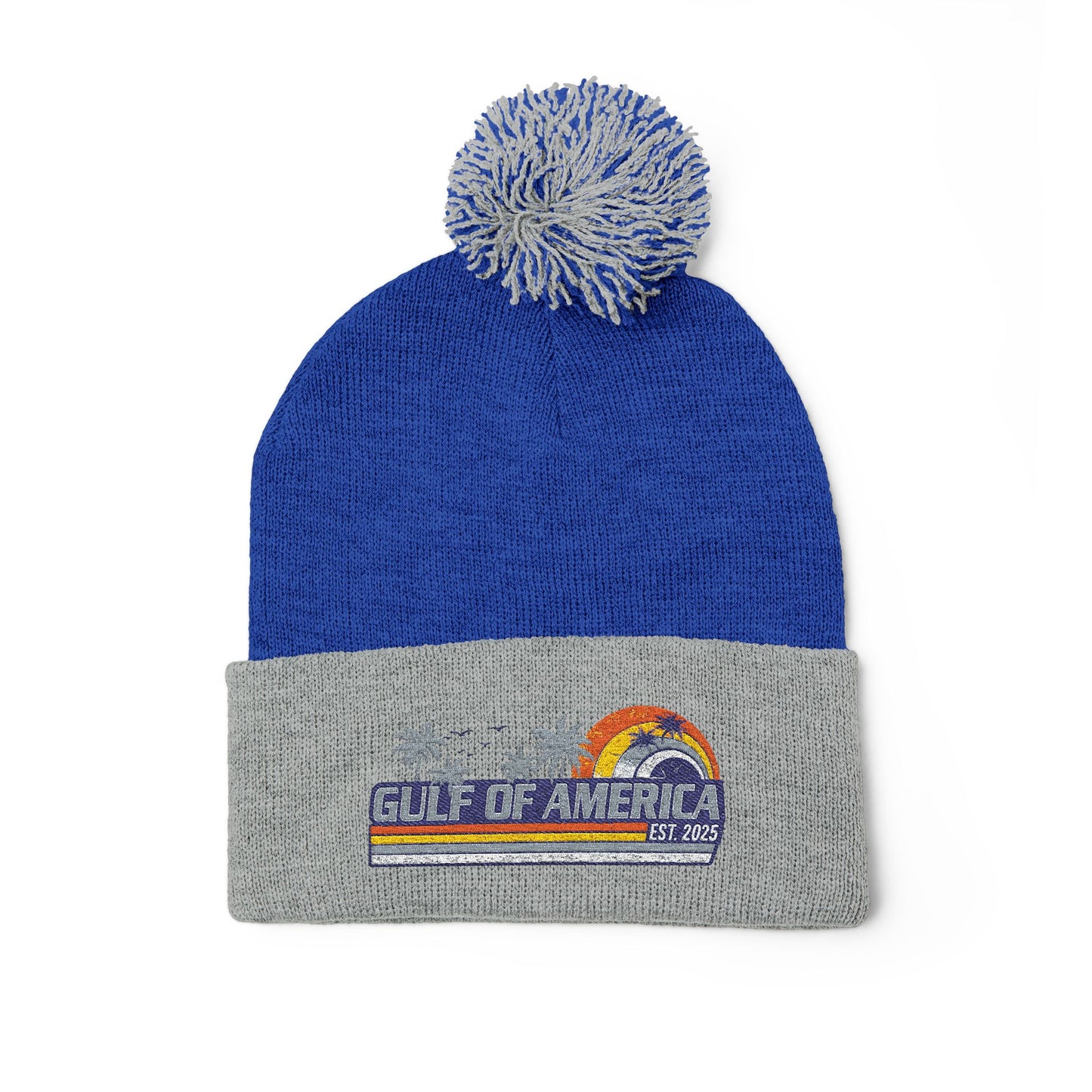 Gulf of America Vintage Embroidered Pom-Pom Knit Beanie