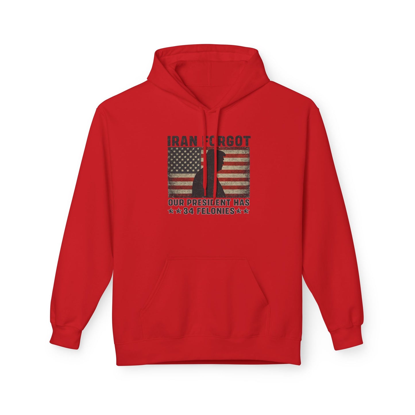 "Iran Forgot, Our President Has 34 Felonies" President Trump Gildan Brand Hoodie