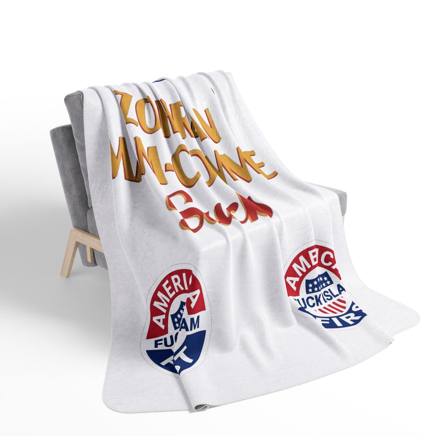 Zohran Mam-Commie Sucks/America First F*CK ISLAM Fleece Sherpa Blanket