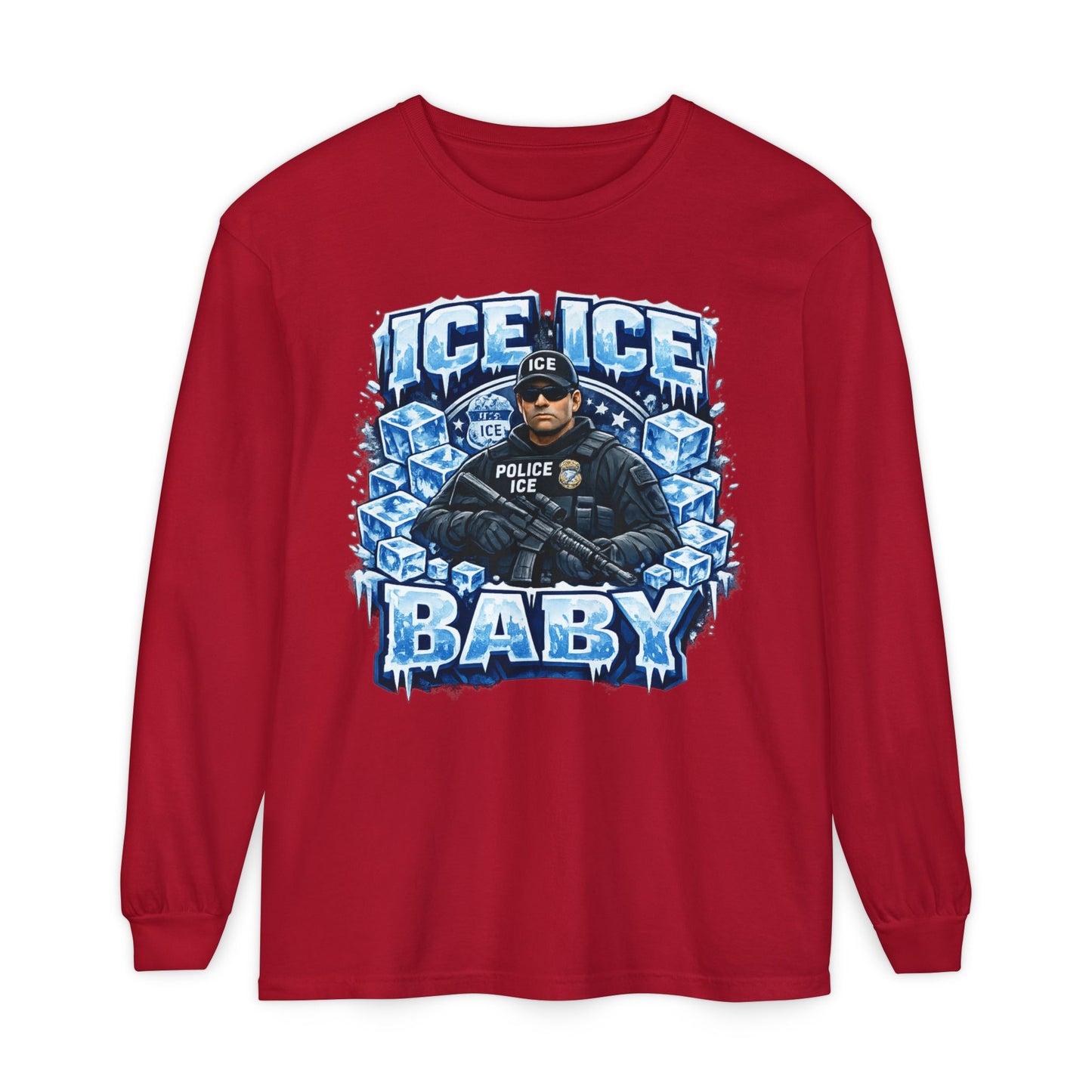 Ice Ice Baby Police Graphic Long Sleeve Tee