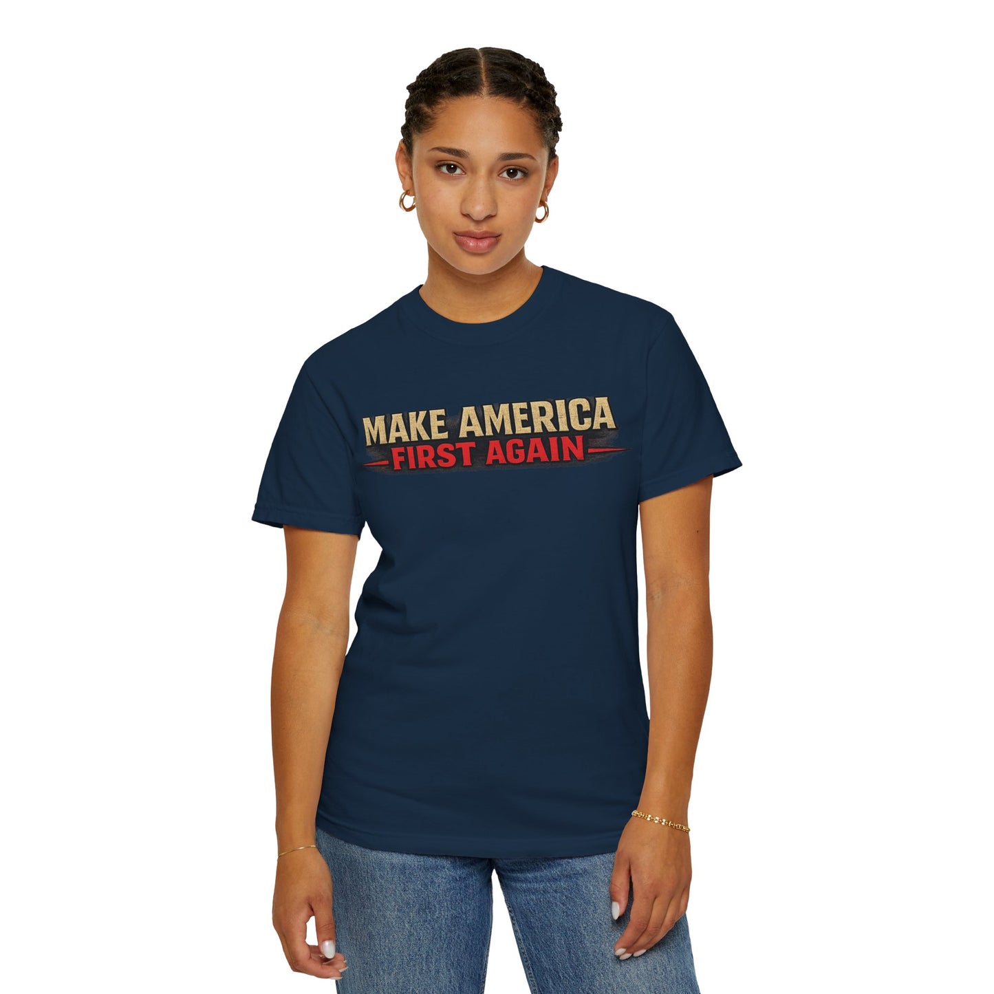 "Make America First Again" Book Merch Comfort Color Brand T-Shirt