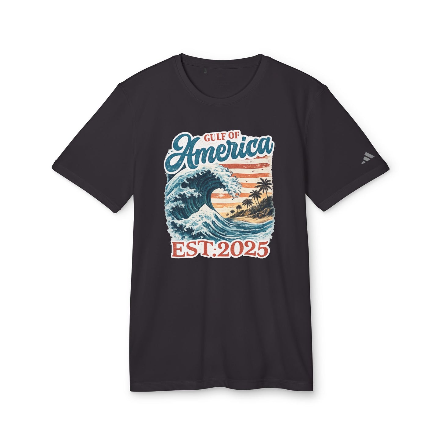Gulf of America Est. 2025 Waves Adidas Brand T-Shirt
