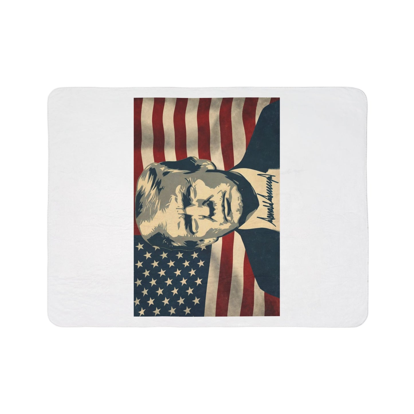 President Trump American Flag Signature Sherpa Blanket