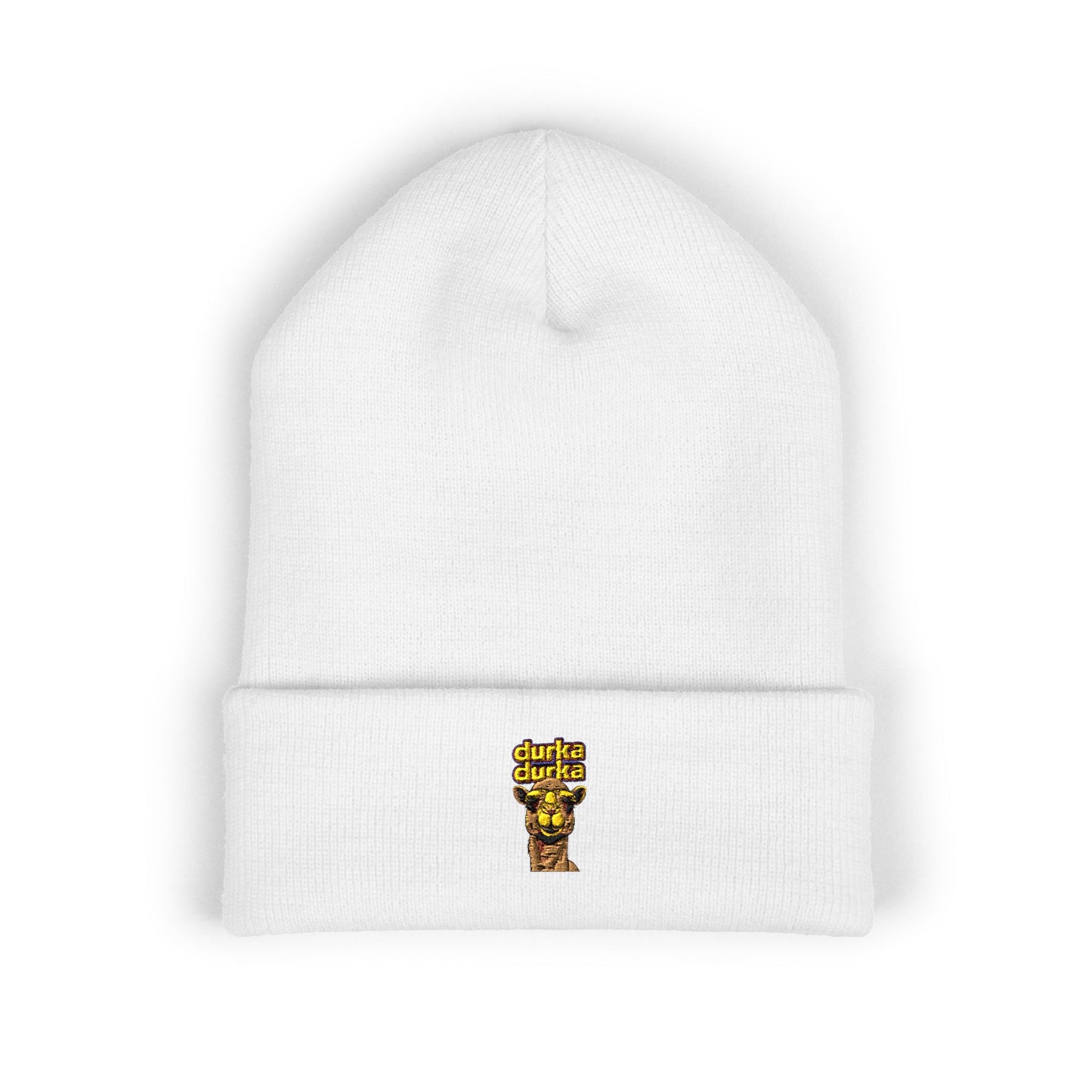 "Durka Durka" Camel Cuffed Beanie