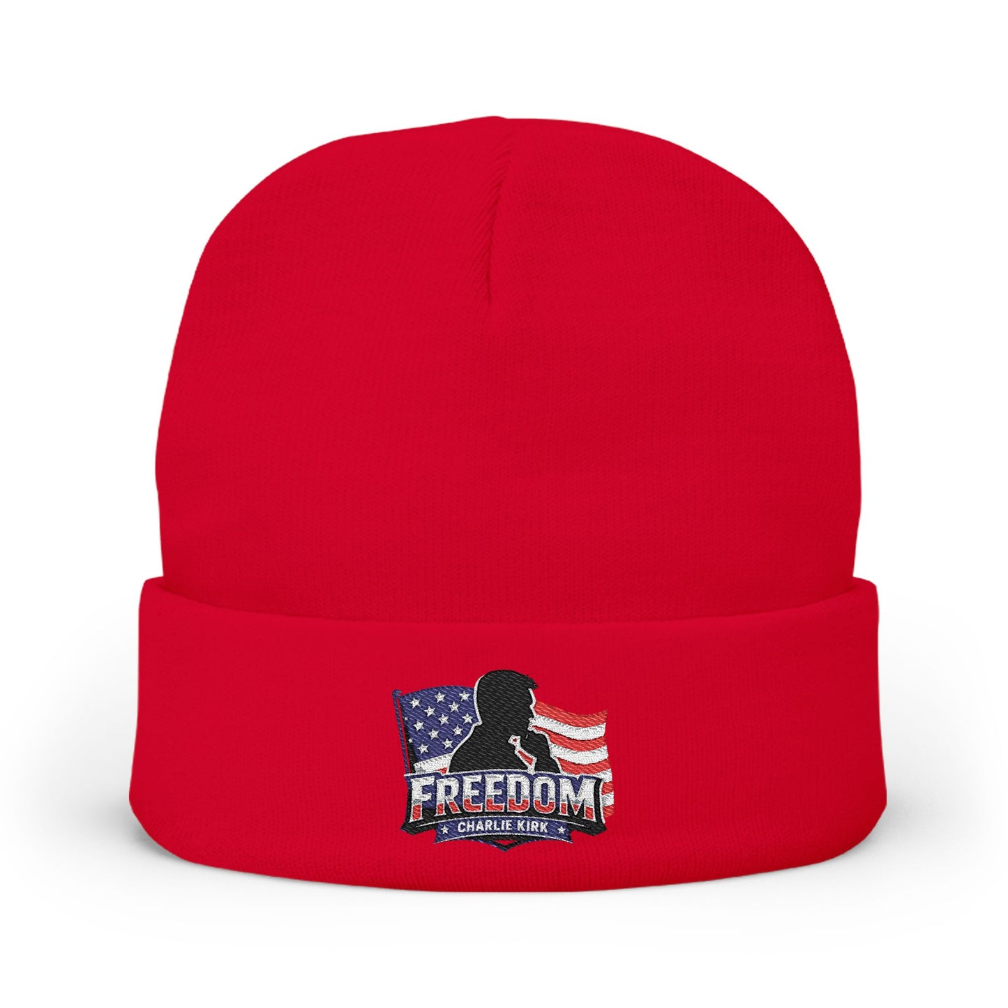Embroidered Charlie Kirk Freedom Beanie