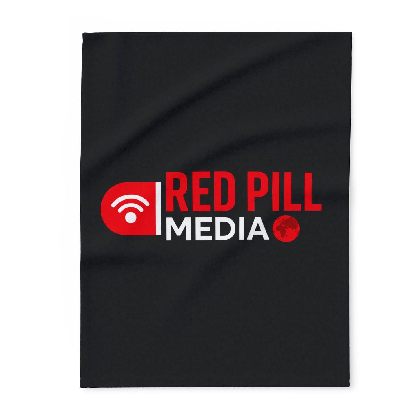 Red Pill Media Arctic Fleece Blanket – Black Logo Throw for Home, Travel & Gift